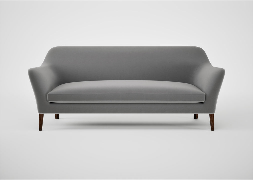 Wallis 4 Seater Sofa Smart Velvet Mercury / Walnut Stained