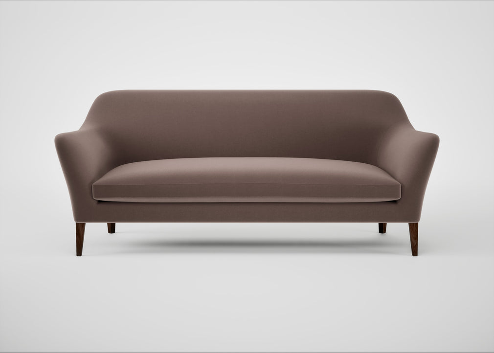 Wallis 4 Seater Sofa Smart Velvet Mouse / Walnut Stained