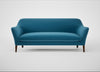 Wallis 4 Seater Sofa Smart Velvet Ocean Blue / Walnut Stained