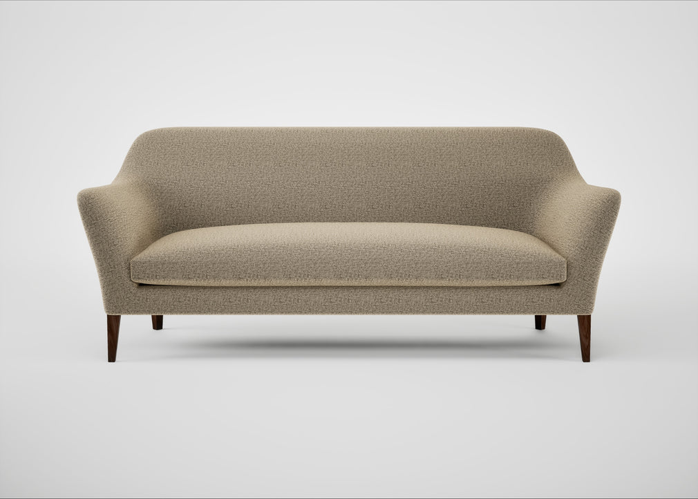 Wallis 4 Seater Sofa Boucle Velvet Rocky / Walnut Stained