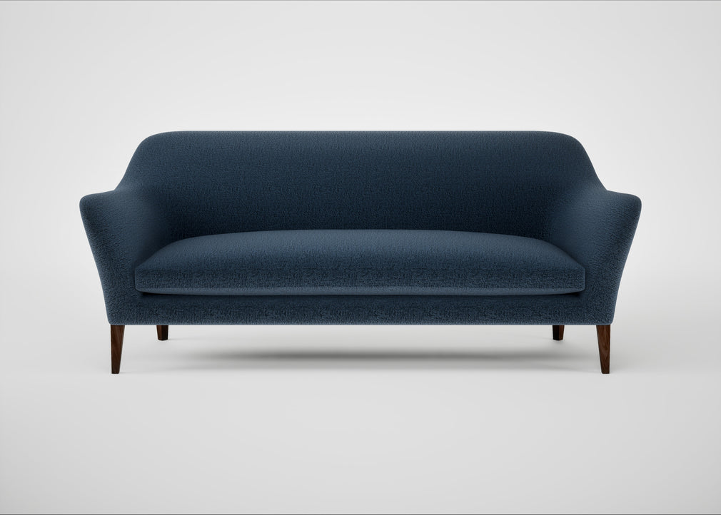 Wallis 4 Seater Sofa Boucle Velvet Space / Walnut Stained