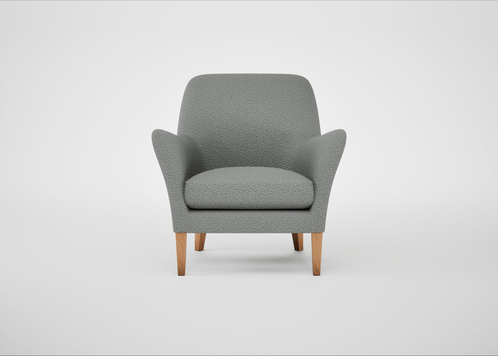 Wallis Armchair Boucle Steel / Natural