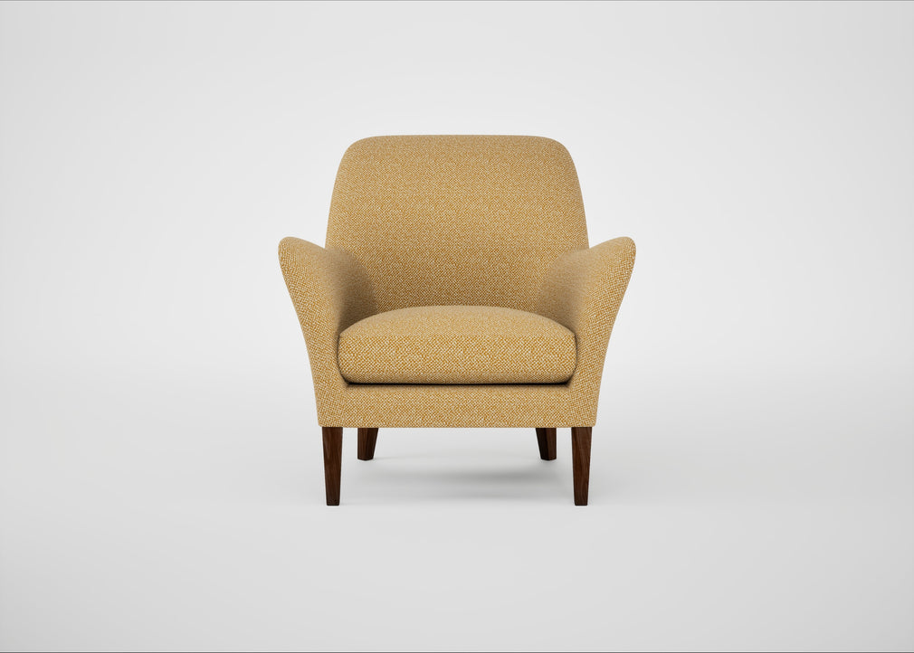 Wallis Armchair Boucle Tweed Citrine / Walnut Stained