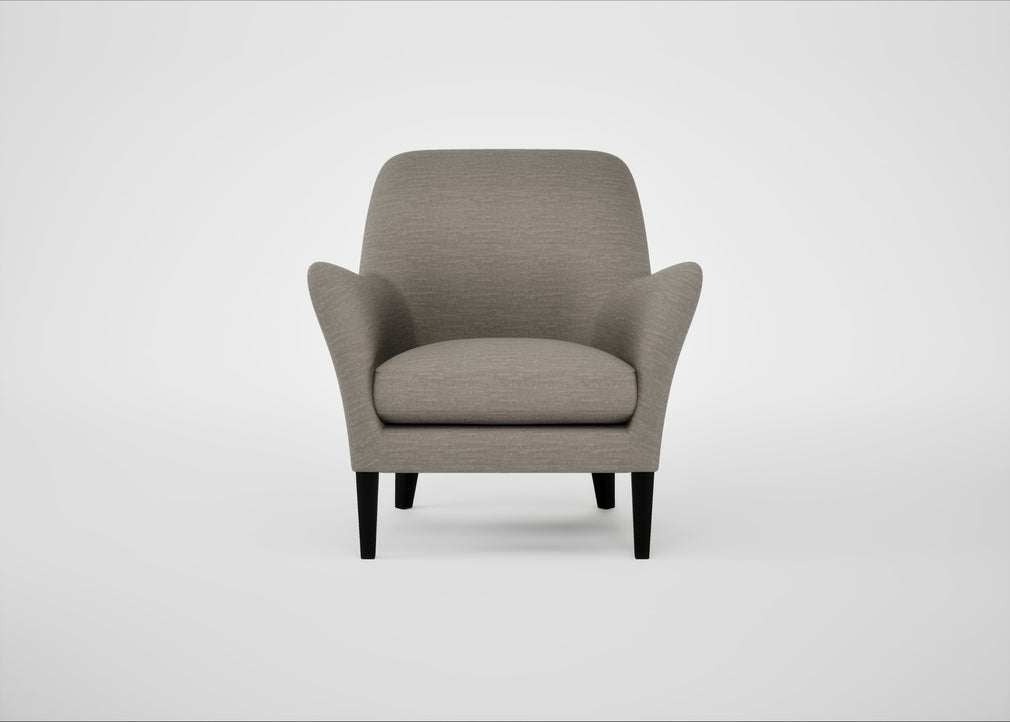 Wallis Armchair Broad Weave Pebble / Black