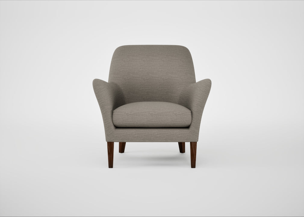 Wallis Armchair Broad Weave Pebble / Walnut Stained
