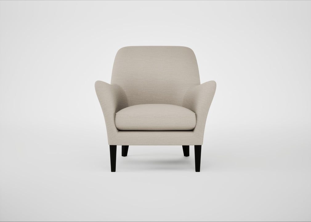 Wallis Armchair Broad Weave Putty / Black