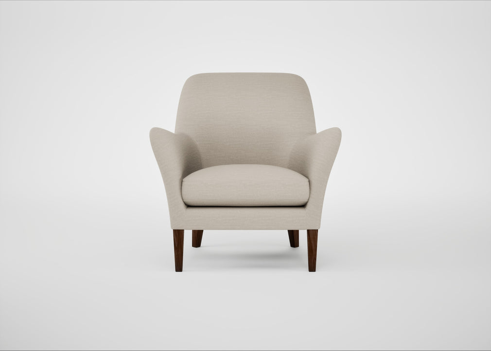 Wallis Armchair Broad Weave Putty / Walnut Stained