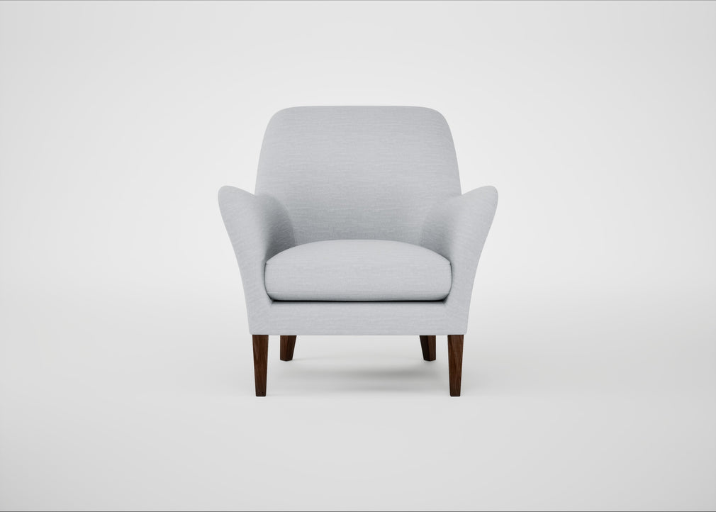Wallis Armchair Broad Weave Tin / Walnut Stained