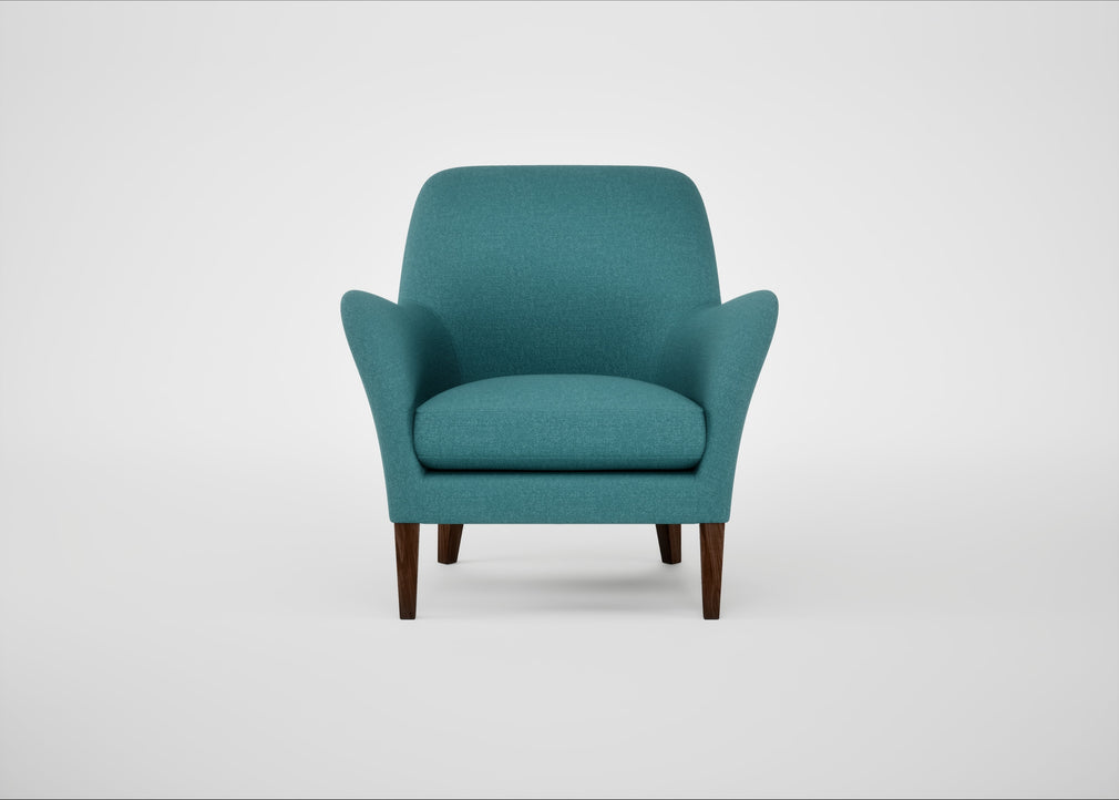 Wallis Armchair Brushed Cotton Cadet / Walnut Stained
