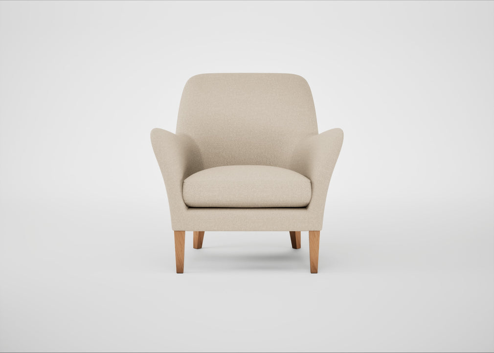 Wallis Armchair Brushed Cotton Oat / Walnut Stained