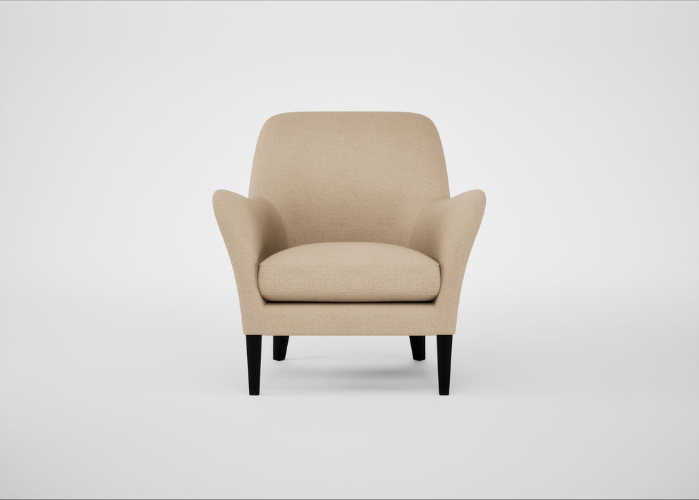 Wallis Armchair Capelo Linen-Cotton Bamboo / Black