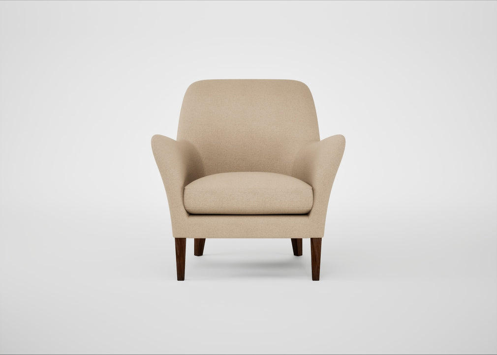 Wallis Armchair Capelo Linen-Cotton Bamboo / Walnut Stained