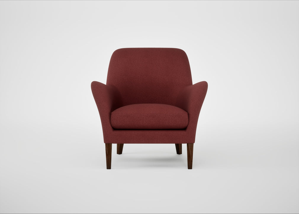 Wallis Armchair Capelo Linen-Cotton Etruscan Red / Walnut Stained