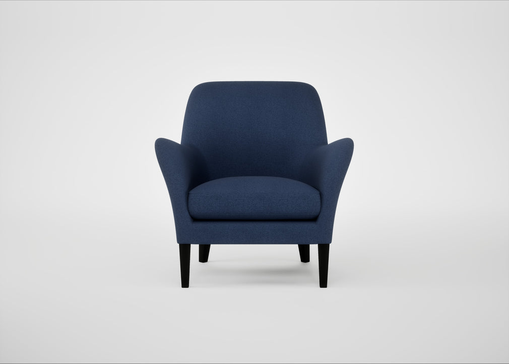 Wallis Armchair Capelo Linen-Cotton Inkspot / Black