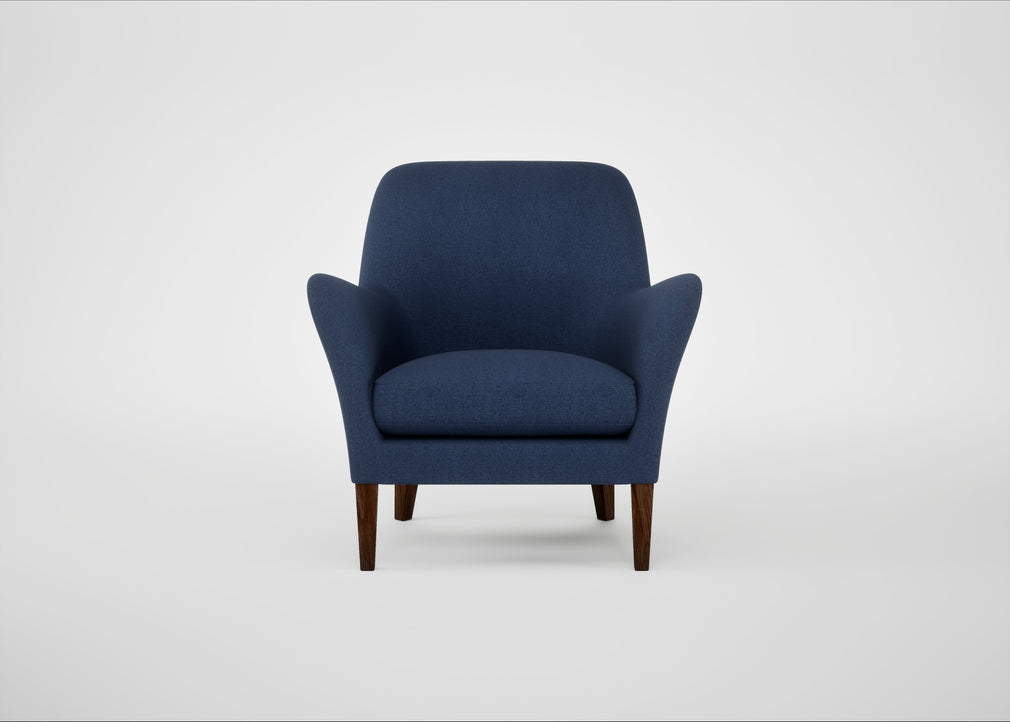 Wallis Armchair Capelo Linen-Cotton Inkspot / Walnut Stained
