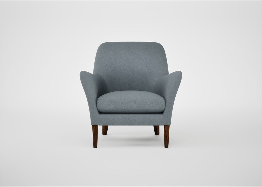 Wallis Armchair Capelo Linen-Cotton Mineral / Walnut Stained