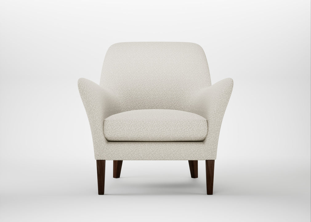 Wallis Armchair Chunky Boucle Ecru / Walnut Stained