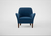 Wallis Armchair Cotton Velvet Petrol / Walnut Stained