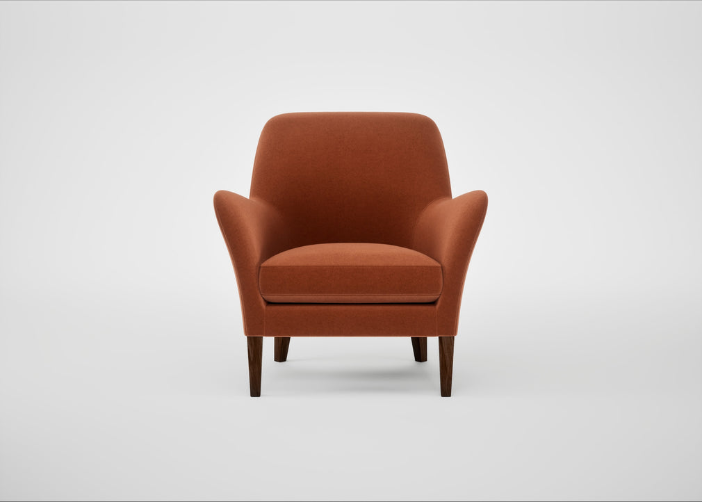 Wallis Armchair Cotton Velvet Russet / Walnut Stained