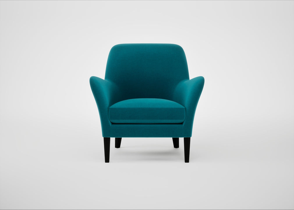 Wallis Armchair Cotton Velvet Teal / Black