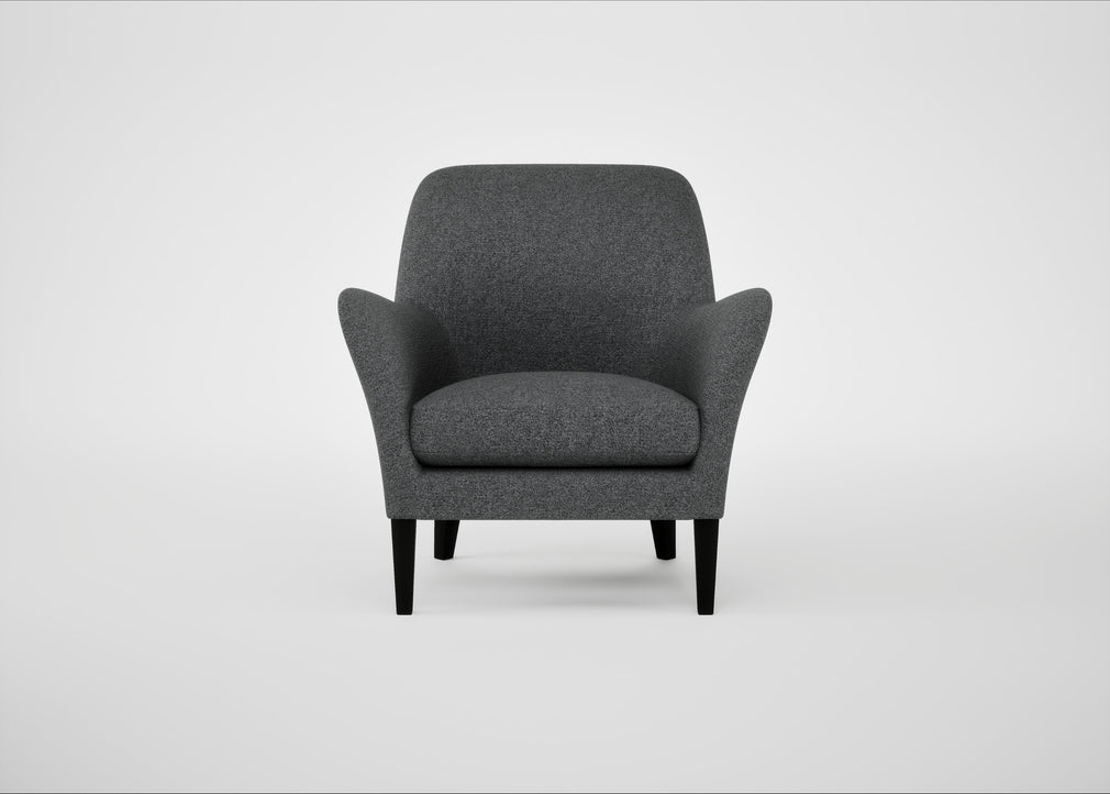 Wallis Armchair Melton Wool Granite / Black