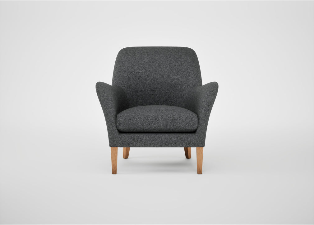 Wallis Armchair Melton Wool Granite / Natural