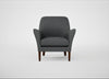 Wallis Armchair Melton Wool Granite / Walnut Stained