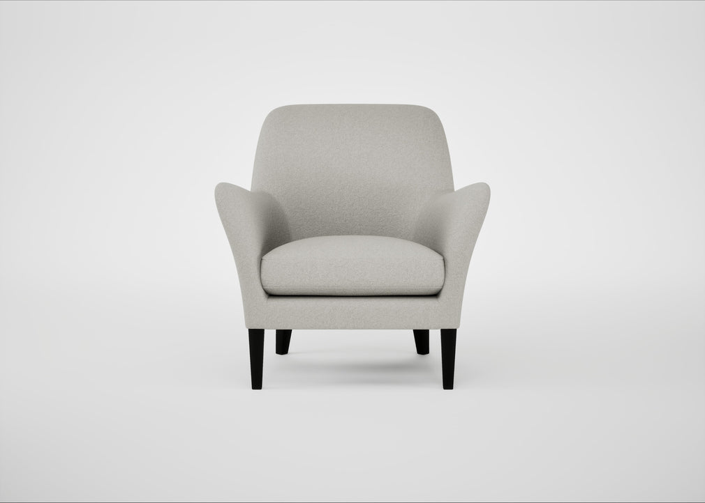 Wallis Armchair Melton Wool Limestone / Black