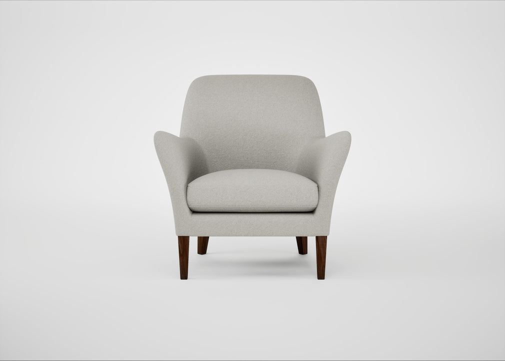 Wallis Armchair Melton Wool Limestone / Walnut Stained