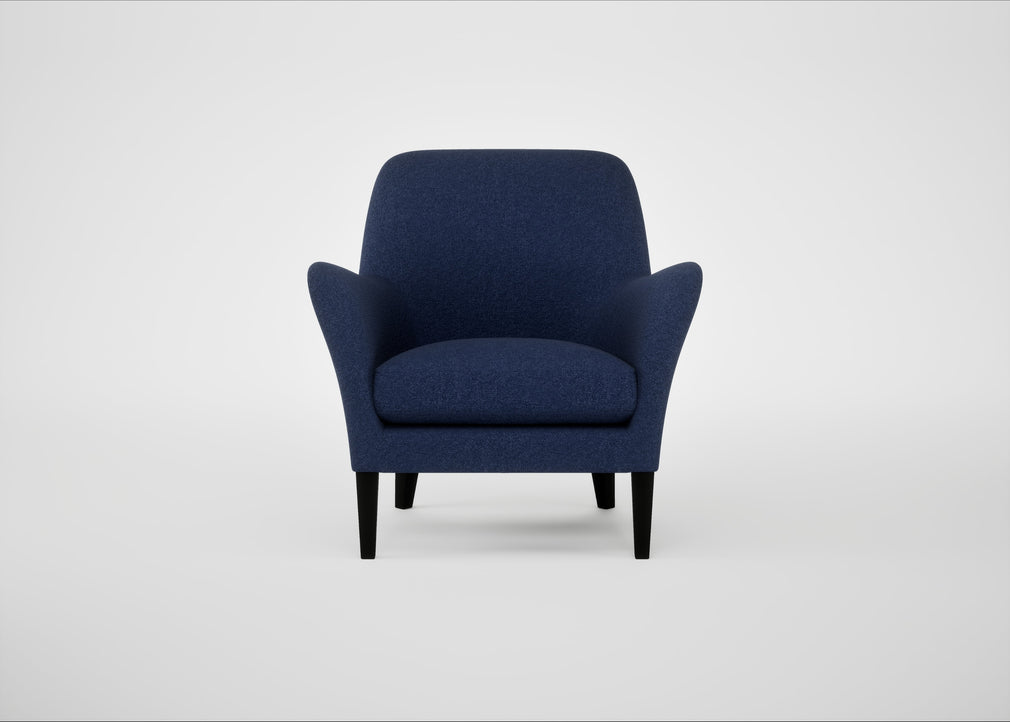 Wallis Armchair Melton Wool New Navy / Black