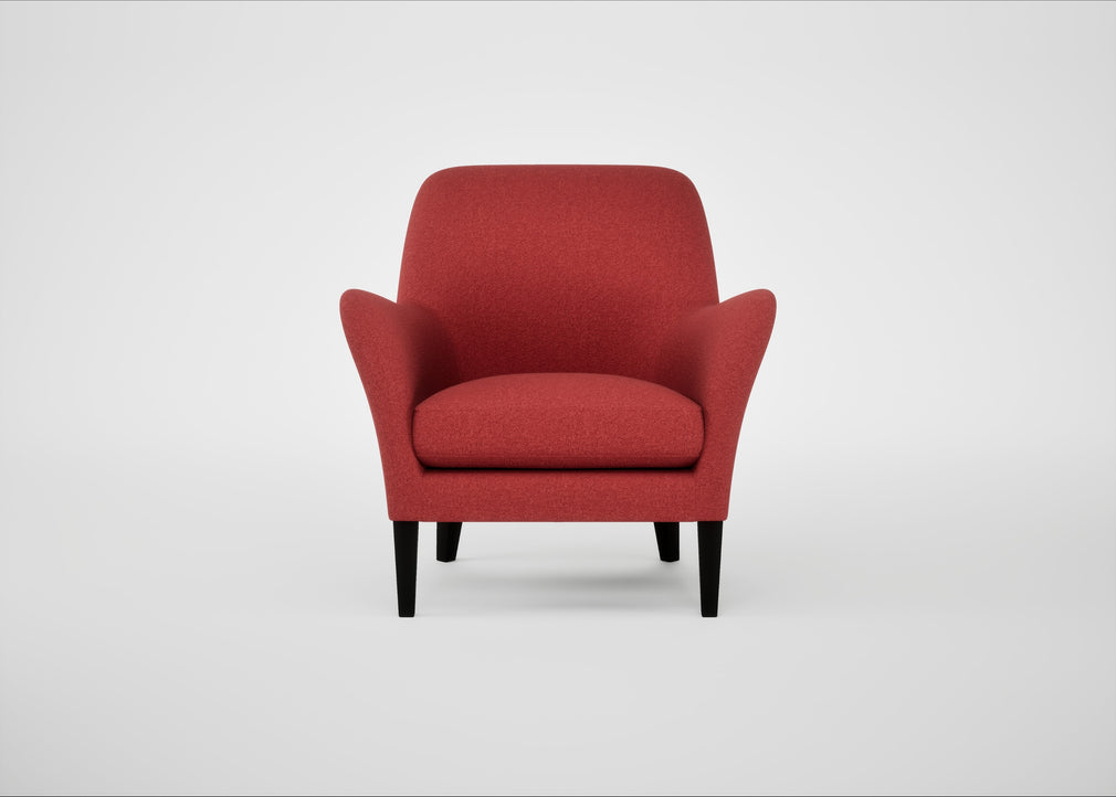 Wallis Armchair Melton Wool Red Oxide / Black