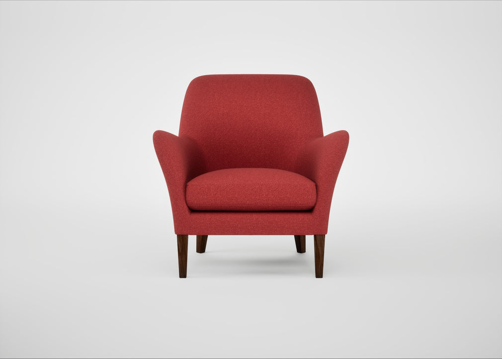 Wallis Armchair Melton Wool Red Oxide / Walnut Stained