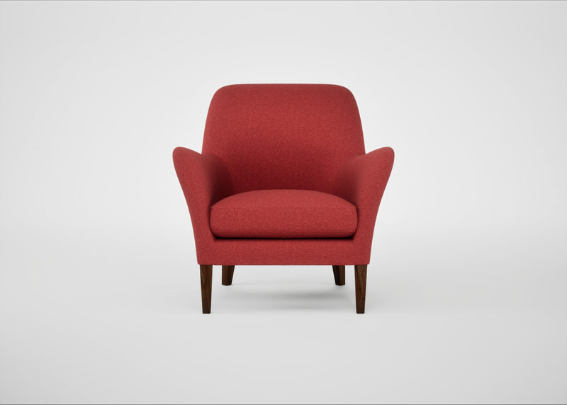 Wallis Armchair Melton Wool Red Oxide / Walnut Stained
