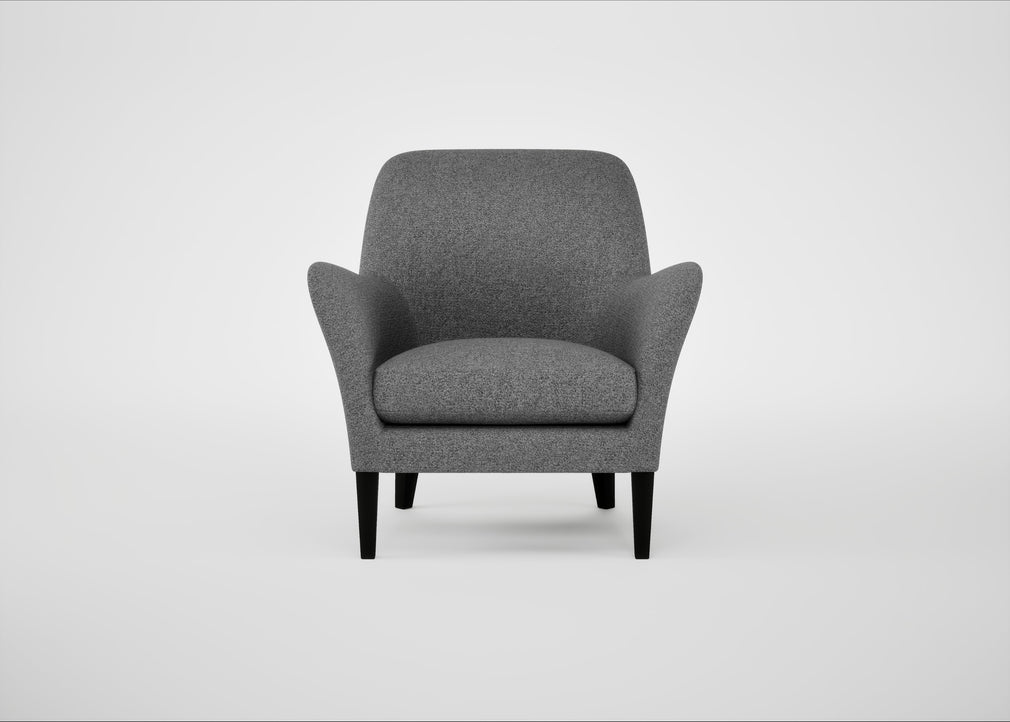 Wallis Armchair Melton Wool Shale / Black