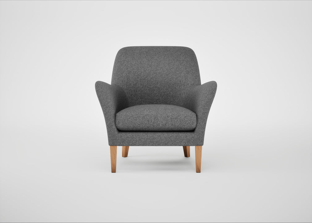 Wallis Armchair Melton Wool Shale / Natural