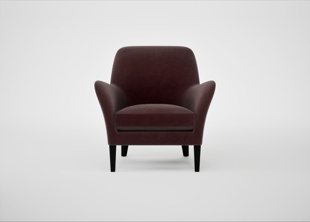 Wallis Armchair Smart Luxe Velvet Acorn / Black