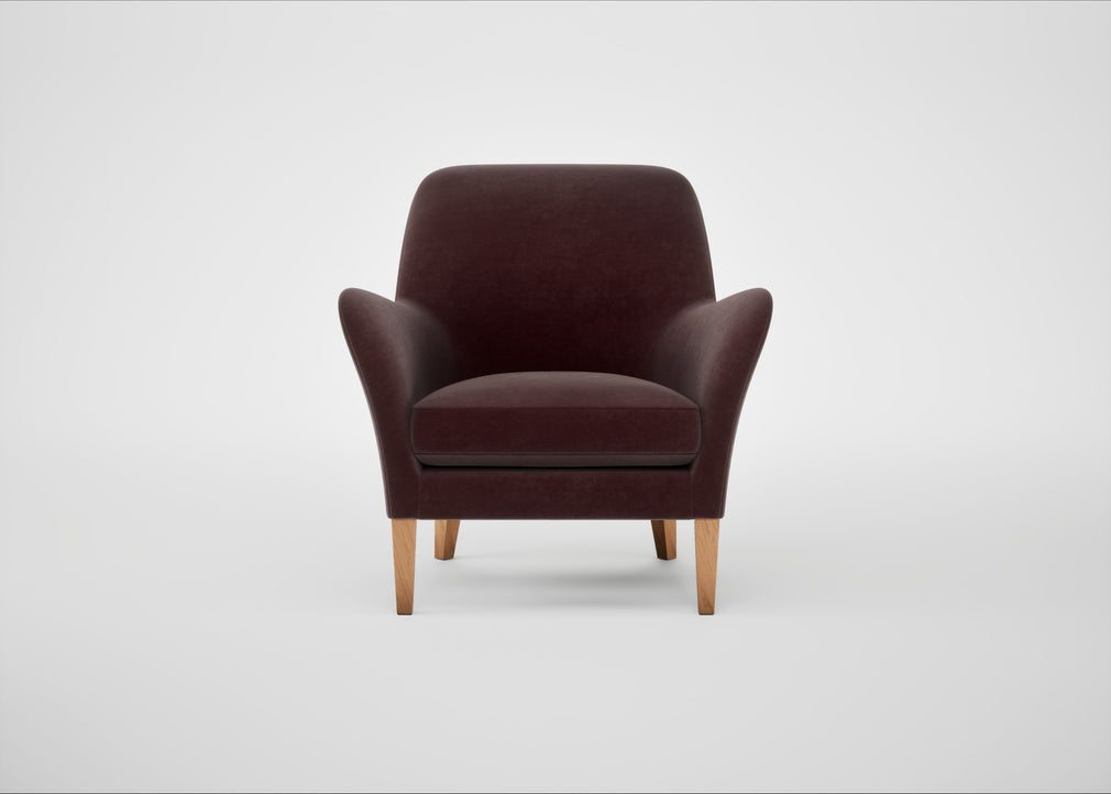 Wallis Armchair Smart Luxe Velvet Acorn / Natural