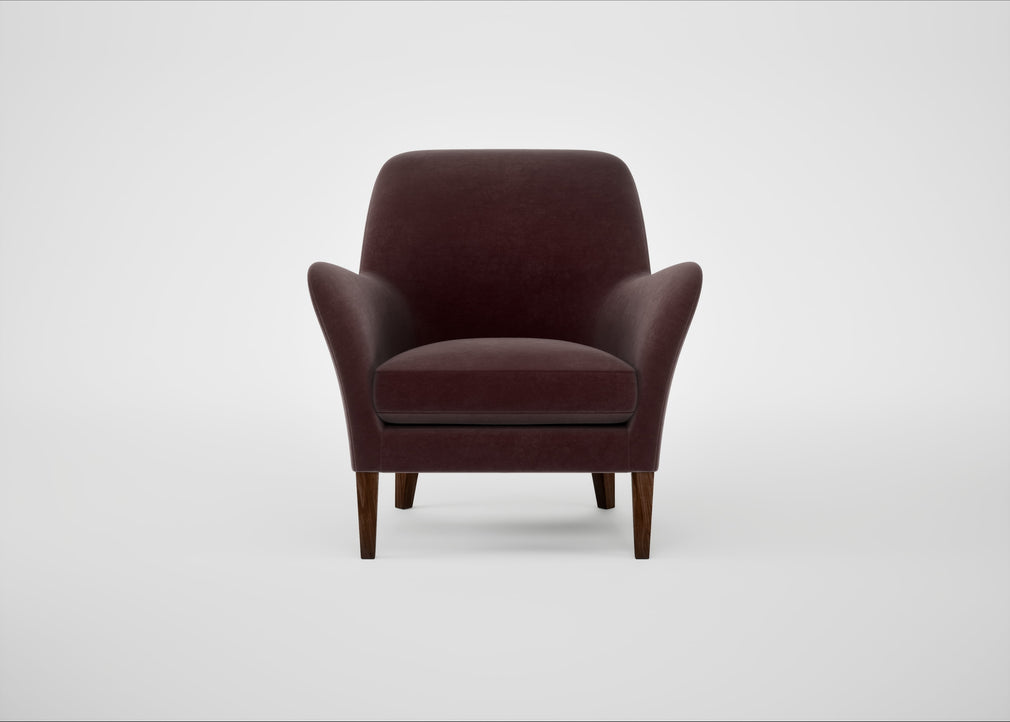 Wallis Armchair Smart Luxe Velvet Acorn / Walnut Stained