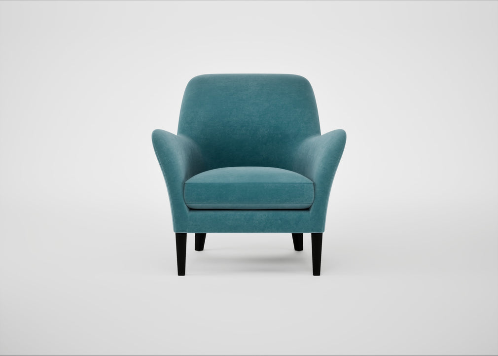 Wallis Armchair Smart Luxe Velvet Airforce Blue / Black