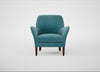 Wallis Armchair Smart Luxe Velvet Airforce Blue / Walnut Stained