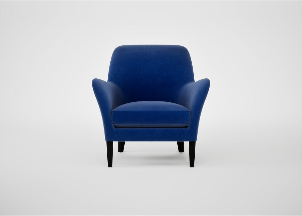 Wallis Armchair Smart Luxe Velvet Azure / Black