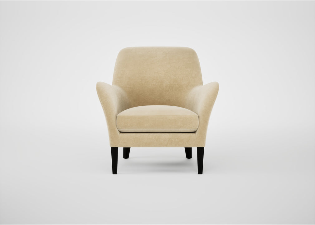 Wallis Armchair Smart Luxe Velvet Biscuit / Black