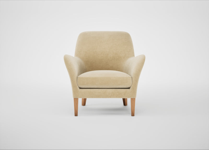 Wallis Armchair Smart Luxe Velvet Biscuit / Natural