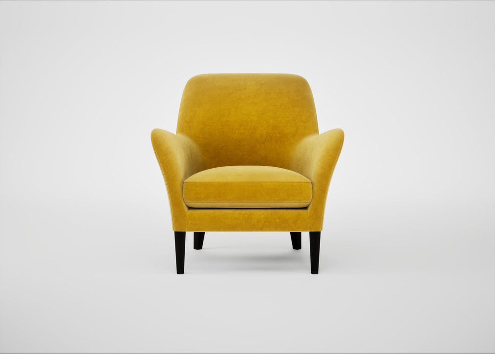 Wallis Armchair Smart Luxe Velvet Canary / Black