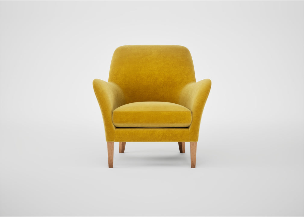 Wallis Armchair Smart Luxe Velvet Canary / Natural