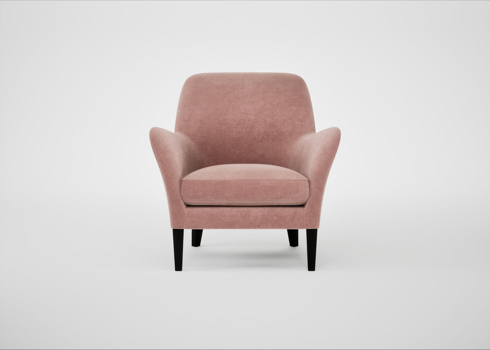 Wallis Armchair Smart Luxe Velvet Dusky Pink / Black