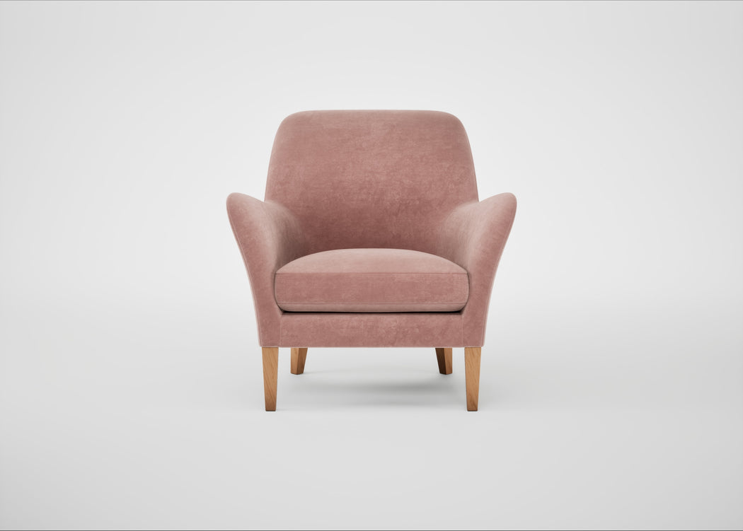 Wallis Armchair Smart Luxe Velvet Dusky Pink / Natural