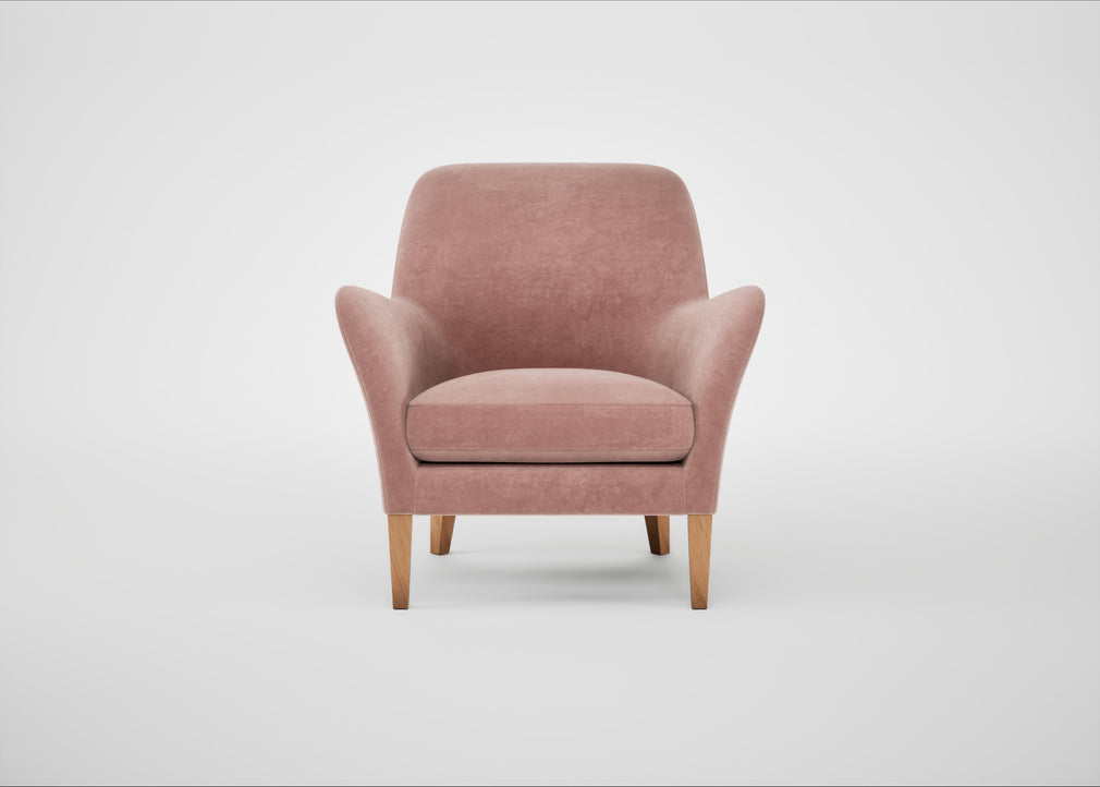 Wallis Armchair Smart Luxe Velvet Dusky Pink / Natural
