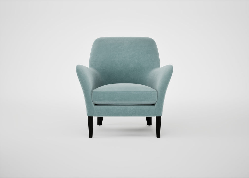 Wallis Armchair Smart Luxe Velvet Mineral Blue / Black