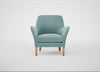 Wallis Armchair Smart Luxe Velvet Mineral Blue / Natural Oak